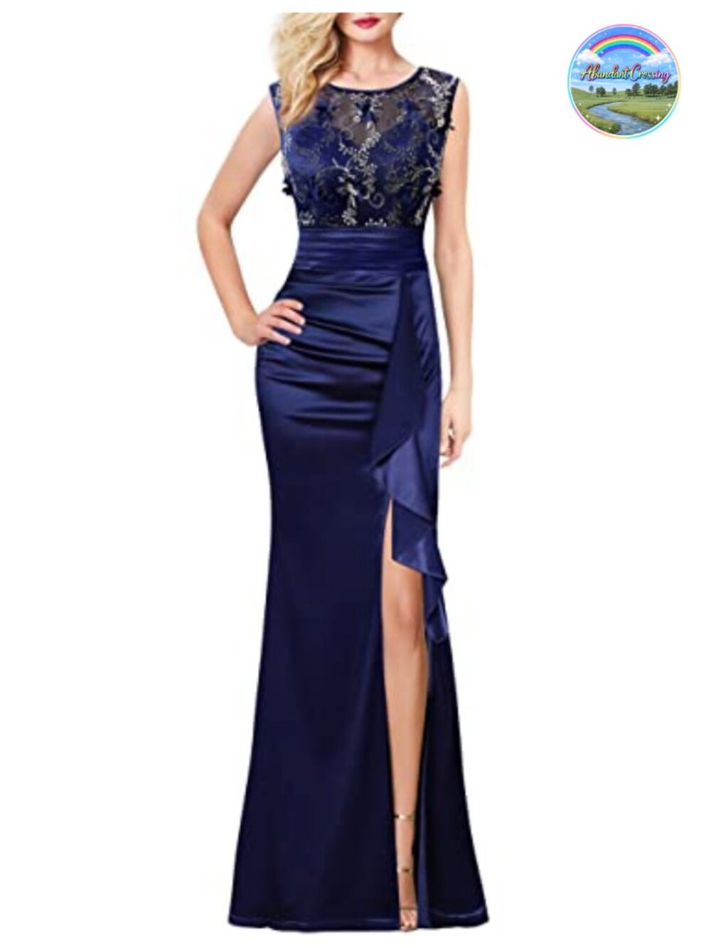 Womens Formal Ruched Ruffles Evening Prom Wedding Party Maxi Dress Sleeveless